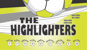 Highlighters Soccer Banner - Custom Highlighters Soccer Banner