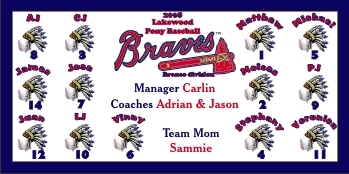 Braves Baseball Banner - Custom Braves Baseball Banner
