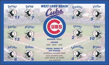 Cubs Baseball Banner - Custom Cubs Baseball Banner
