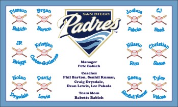 Padres Baseball Banner - Custom Padres Baseball Banner