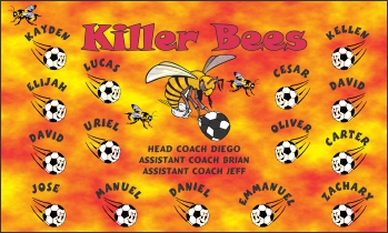 Bees Soccer Banner - Custom Bees Soccer Banner
