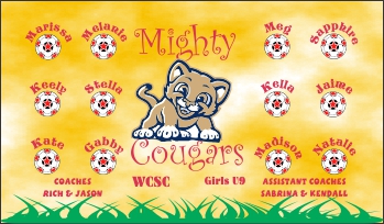 Cougars Soccer Banner - Custom Cougars Soccer Banner
