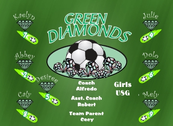 Diamonds Soccer Banner - Custom Diamonds Soccer Banner