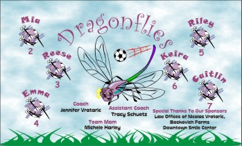 Dragonflies Soccer Banner - Custom Dragonflies Soccer Banner