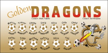 Dragons Soccer Banner - Custom Dragons Soccer Banner