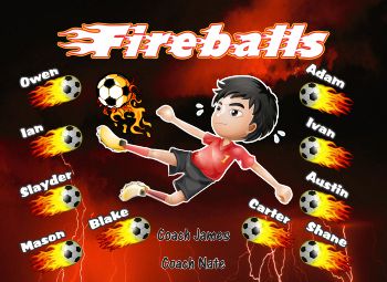 Fireballs Soccer Banner - Custom Fireballs Soccer Banner