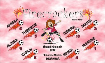Firecrackers Soccer Banner - Custom FirecrackersSoccer Banner