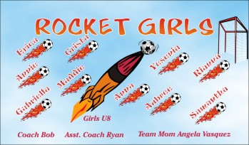 Girls Soccer Banner - Custom Girls Soccer Banner
