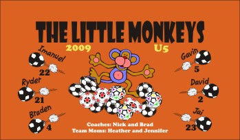 Monkeys Soccer Banner - Custom Monkeys Soccer Banner