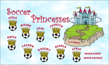 Princesses Soccer Banner - Custom Princesses Soccer Banner