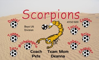 Scorpion Soccer Banner - Custom Scorpion Soccer Banner