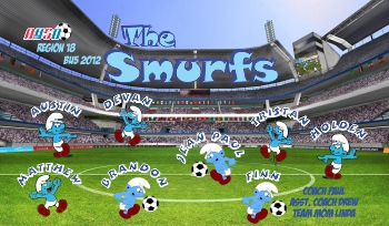 Smurfs Soccer Banner - Custom SmurfsSoccer Banner
