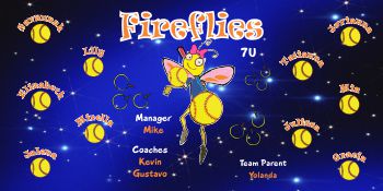 Fireflies Softball Team Banner - Custom Miscellaneous Team Name Softball Banner