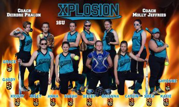 Xplosion  Softball Team Banner - Custom Xplosion Team Name Softball Banner