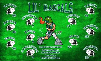 RapLil Rascalstors  Softball Team Banner - Custom Lil Rascals Team Name Softball Banner