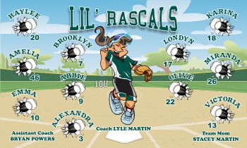 Little Rascals  Softball Team Banner - Custom Little Rascals Team Name Softball Banner