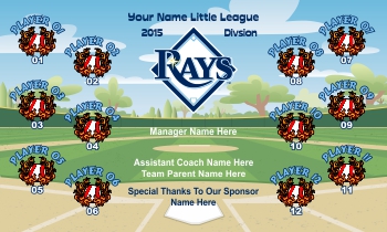 TeamsBanner Rapid Rays Baseball Team Banner Example