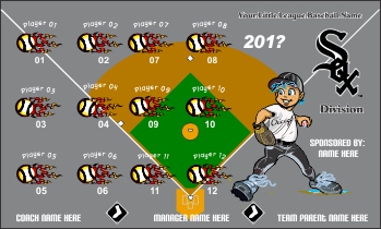 TeamsBanner Rapid White Sox Baseball Team Banner Example