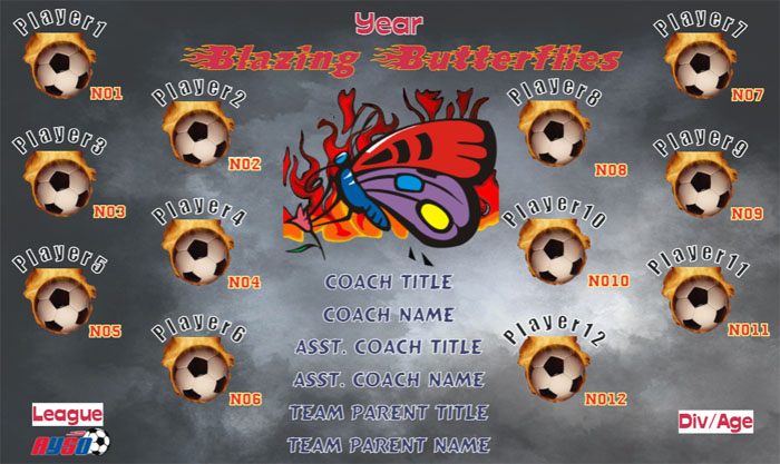 Butterflies Soccer Team Banner Design Your Own 02