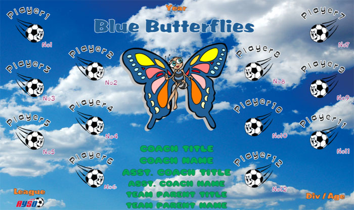Butterflies Soccer Team Banner Design Your Own 04