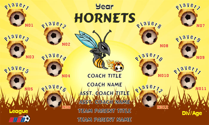 Bees Hornets Soccer Team Banner Design Your Own 03