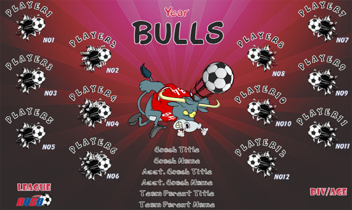 Bulls Soccer Team Banner Design Your Own