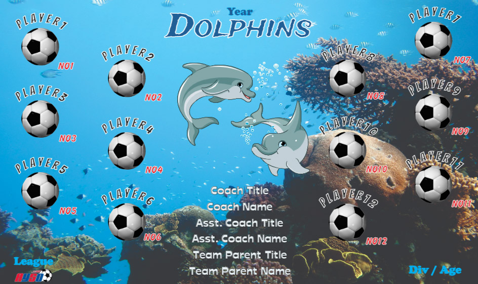 Dolphins SOCCER TEAM BANNER Design Your own Dolphins Banner Design