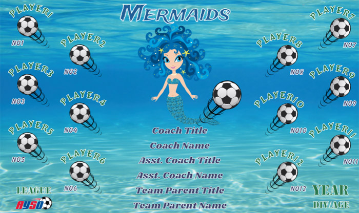 Mermaids Soccer Team Banner Design Your Own 02