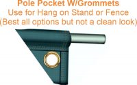 Both Pole Pockets For Stand and Grommet Holes