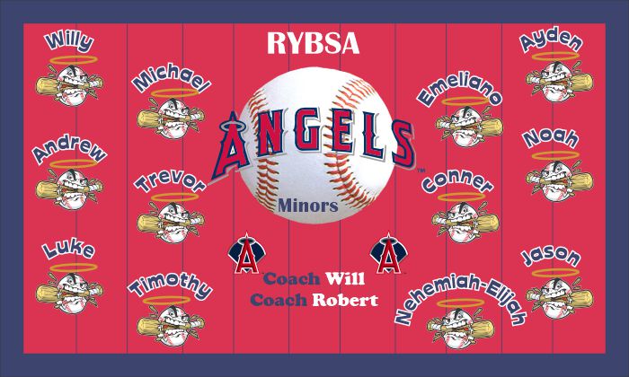 Angels Baseball Banner Custom Designed Team Baseball Banner , MLB Banners, Los Angeles Angels