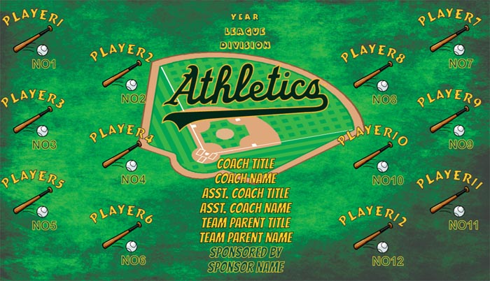 Athletics Design Your Own Team Baseball Banner , Oakland A's Banners