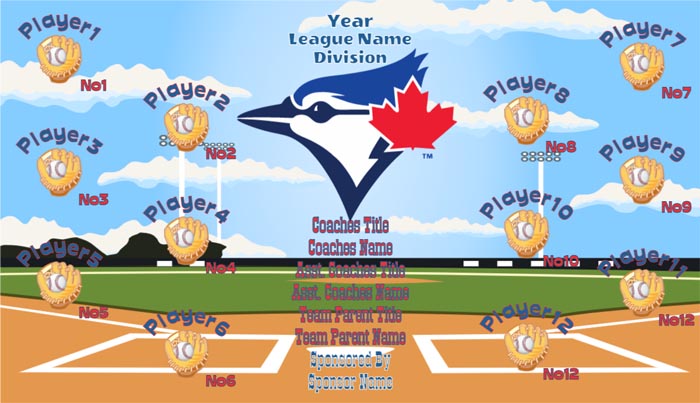 Blue Jays Design Your Own Team Baseball Banner , Toronto Blue Jays Banners