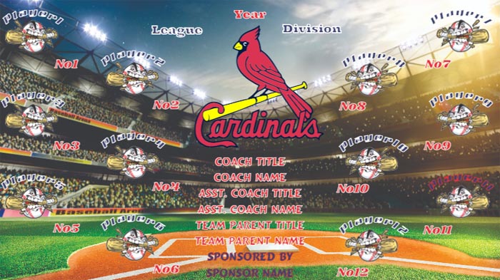 Cardinals Baseball Banner Design Your Own Team Baseball Banner , MLB Banners, St. Louis Cardinals