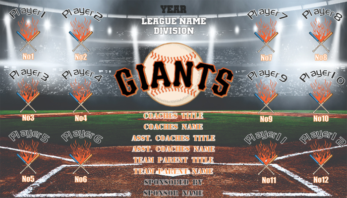 Giants Baseball Banner Design Your Own Team Baseball Banner , MLB Banners, San Francisco Giants