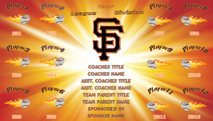 Giants Baseball Team Banner Design Your Own 04
