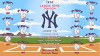 Yankees Baseball Banner Design Your Own Team Baseball Banner , MLB Banners, New York Yankees