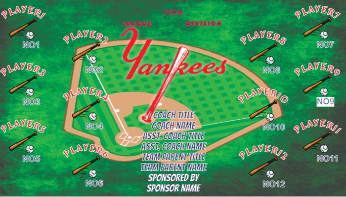 Yankees Baseball Banner Design Your Own Team Baseball Banner , MLB Banners, New York Yankees