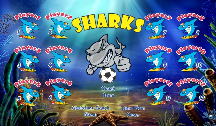 SHARKS SOCCER TEAM BANNER Rapid Shark Banner Design