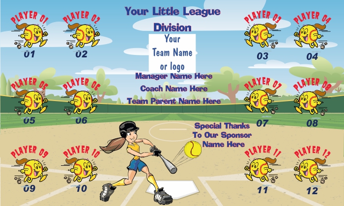 Softball Any TEAM Name BANNER Rapid Softball Banner Design