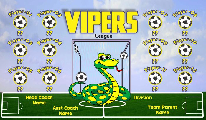 Vipers SOCCER TEAM BANNER Rapid Vipers Banner