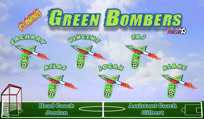 Bombs Soccer Team Banner - AYSO Bombs Banner - TeamsBanner