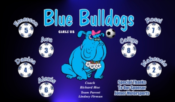 Bull Dogs Soccer Team Banner - AYSO Bull Dogs Banner - TeamsBanner