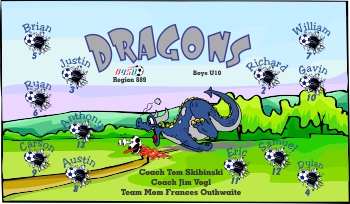 Dragons Soccer Team Banner - AYSO Dragons Banner - TeamsBanner