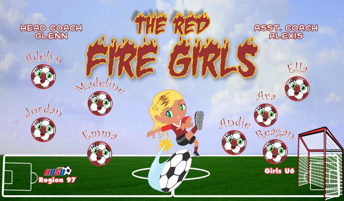 Fire Soccer Team Banner - AYSO Fire Banner - TeamsBanner