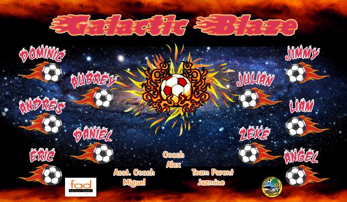 Flames Soccer Team Banner - AYSO Flames Banner - TeamsBanner