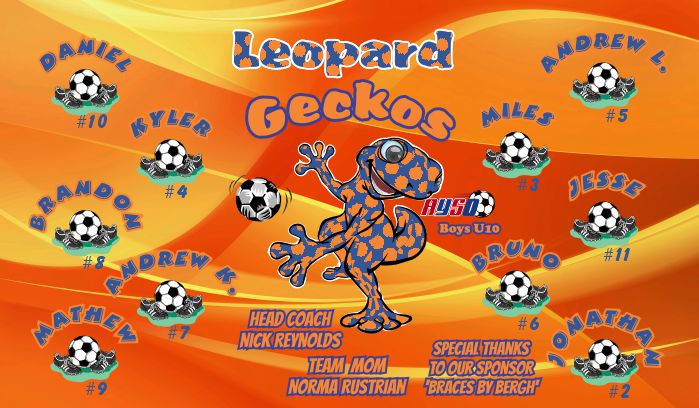 Geckos Soccer Team Banner - AYSO Geckos Banner - TeamsBanner
