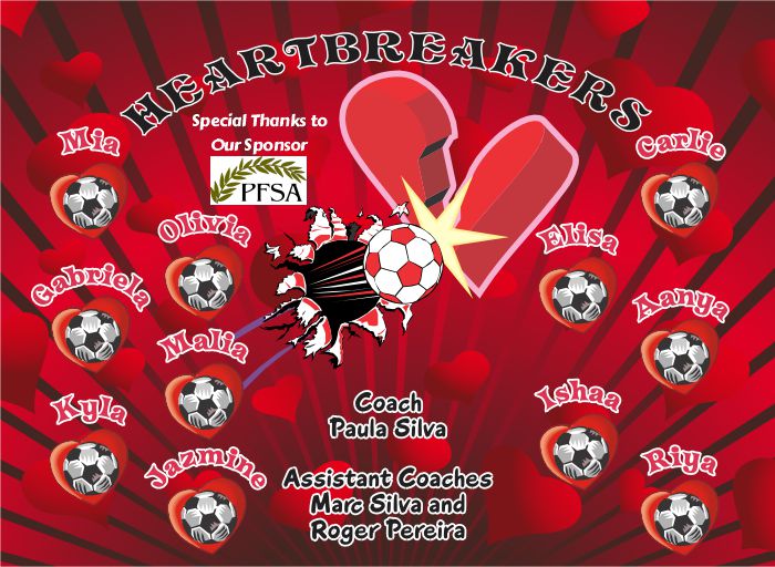 Hearts Soccer Team Banner - AYSO Hearts Banner - TeamsBanner