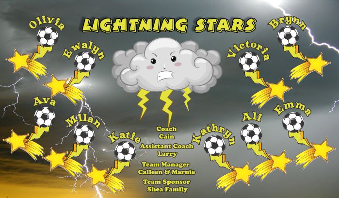 Lightning Soccer Team Banner - AYSO Lightning Banner - TeamsBanner
