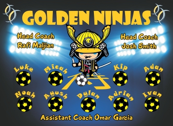 Ninjas Custom Soccer Banner Examples - AYSO Ninjas Banner - TeamsBanner