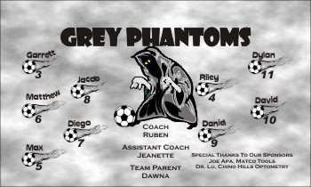Phantoms Custom Soccer Banner Examples - AYSO Phantoms Banner - TeamsBanner
